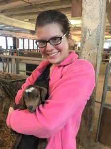 Allie with baby goat